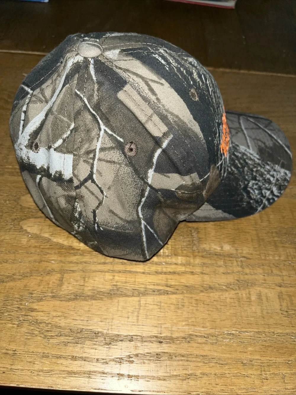 Harold's Equipment Inc. Snapback Trucker Hat Camoflauge Green Brown & Orange